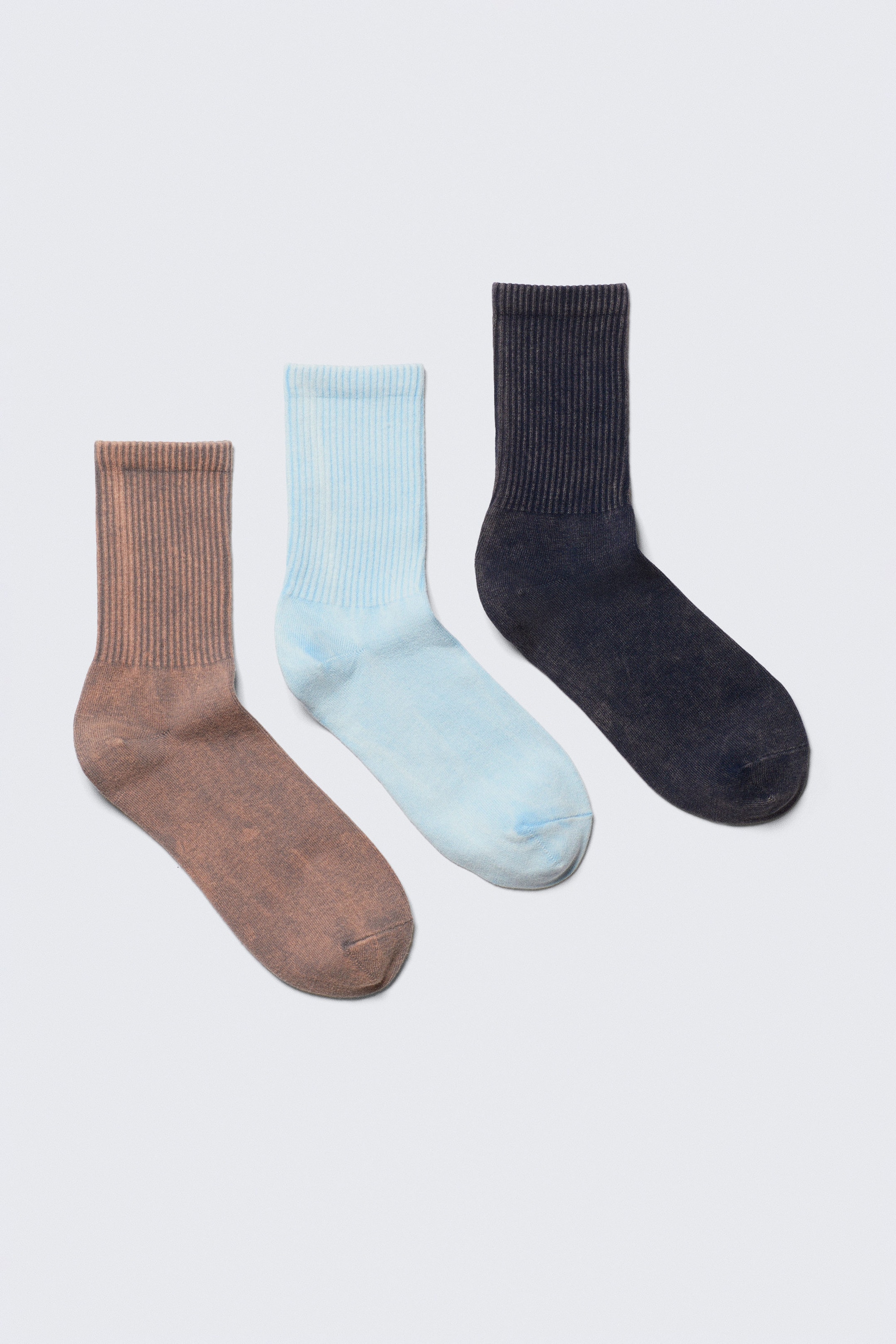 Rust/Light Blue/Dark Blue - 3-pack Sport Socks - 0