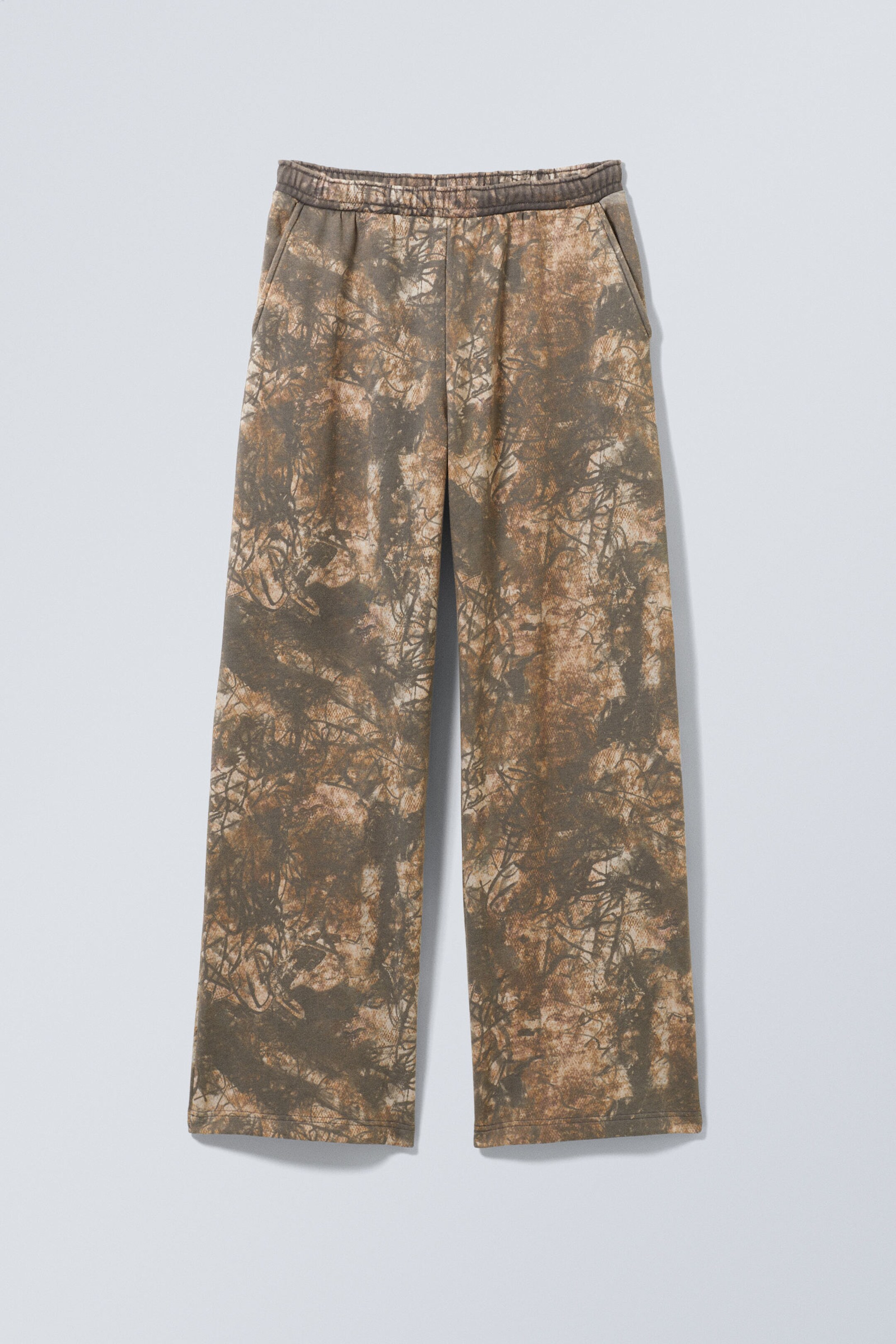Khaki - Woodland - Printed Loose Fit Sweatpants - 3