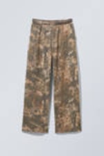 Khaki - Woodland - Printed Loose Fit Sweatpants - 3