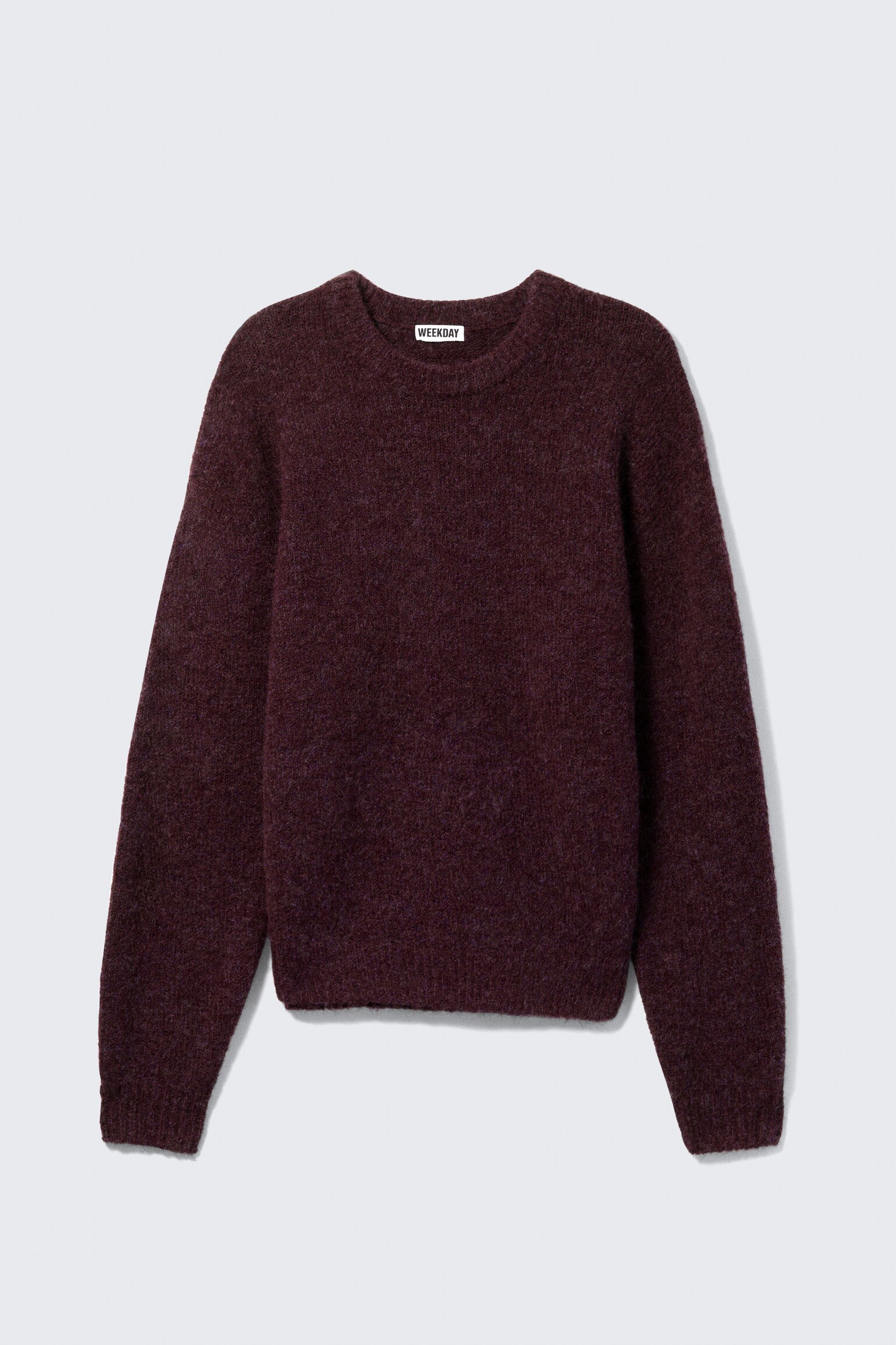 Regular Knitted Wool-Blend Sweater - Dark Red Melange/Navy Blue Melange/Dark Grey/Dark Green - 2