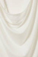 White - Draped Hooded Sleeveless Lyocell Top - 5