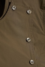 Dark Khaki Green - Asymmetrisk knappet topp - 4