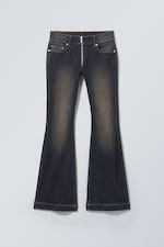 Taupe/Blau - Ariel Zip Low Flared Jeans - 0