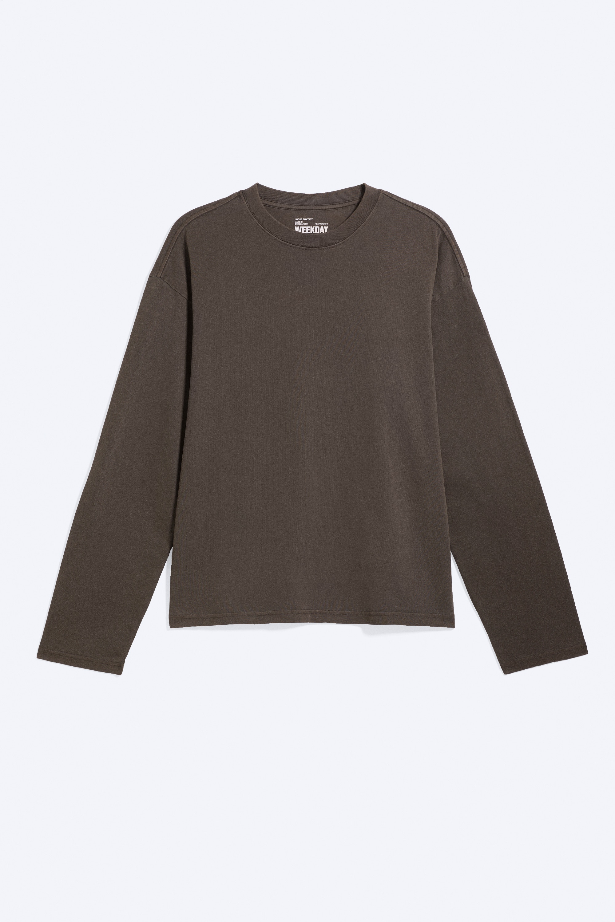 Långärmad T-shirt med lös boxig passform - Mörk Mullvad/Randig Grön/Vit/Vit/Svart/Randig Vit/Svart/Mörkbrun/Mörklila/Randig Syrén/Svart/Blå & vit randig/Dimmig Lila/Vit & Navy-randig/Dusty Blue - Gråblå/Randig Ljus Mullvad/Vit/Grå-randig/Randig mörkbrun/Mörkgrön/Vit - Bruna Ränder/Mörk marinblå