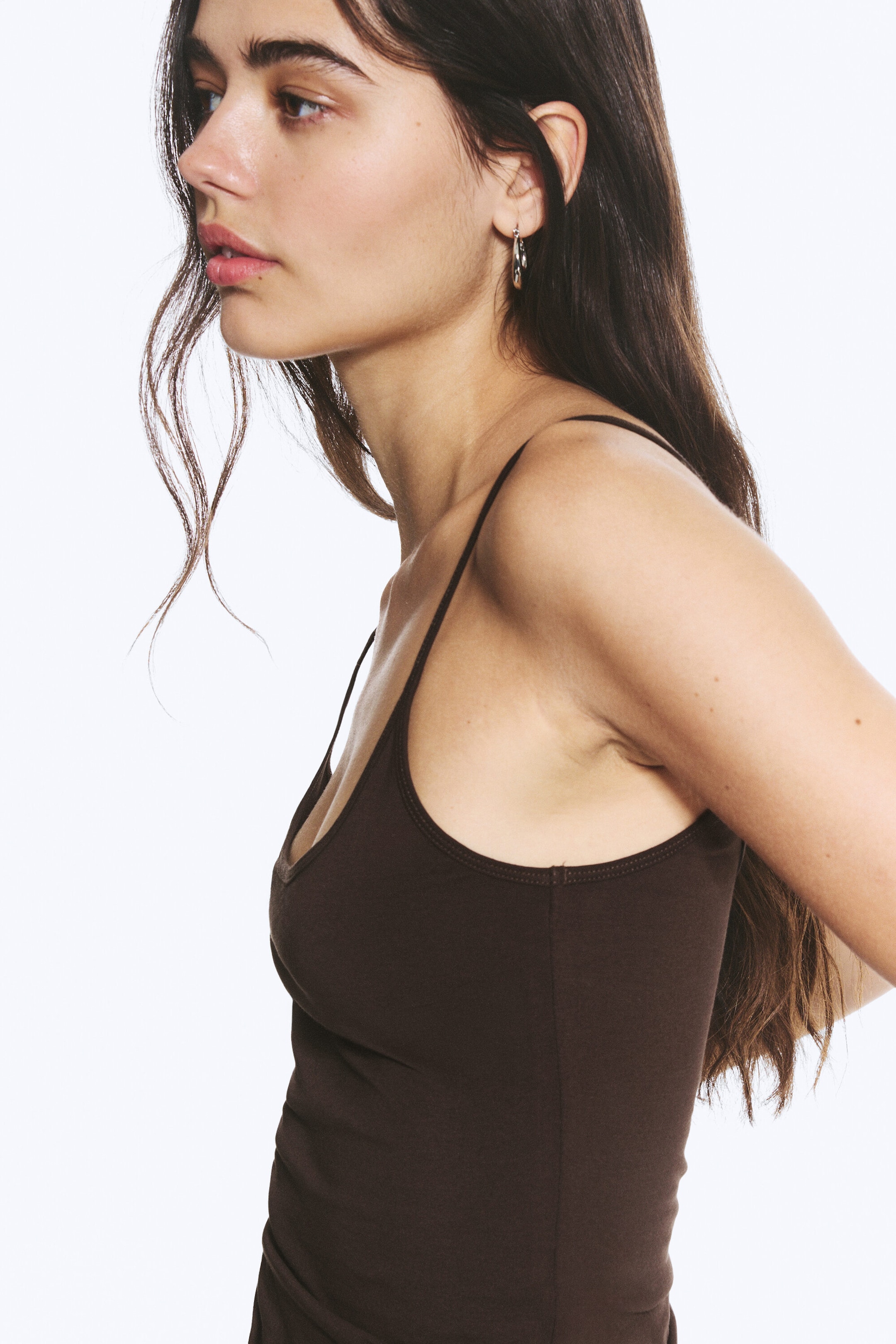 Mørkebrun - Slim stropp tanktopp - 2