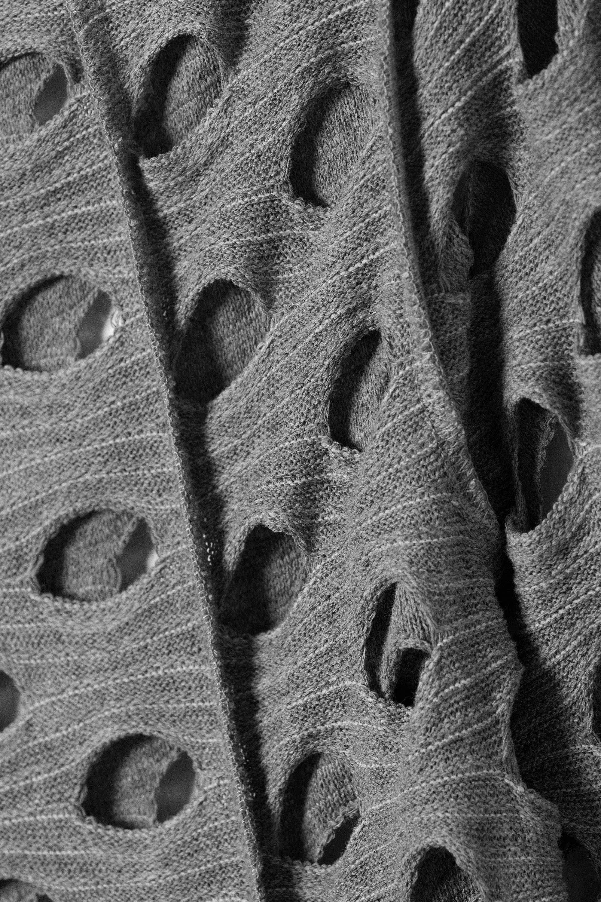 Grey - Long-Sleeved Distressed Maxi Dress - 3