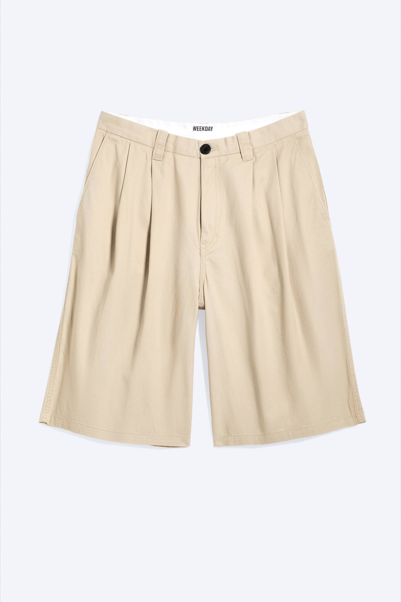 Cotton Chino Shorts - Light Dusty Beige/Black - 2