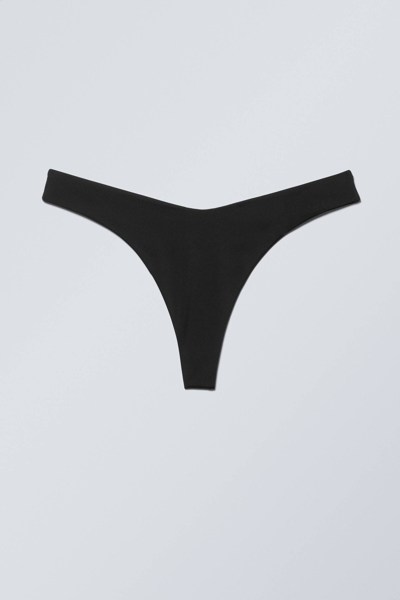 String de bikini en forme de V - Noir/Marron foncé