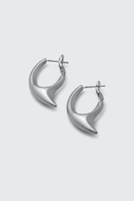 Silver - Claw Hoop Earrings - 0