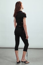 Black - Jersey Knot Trousers - 2