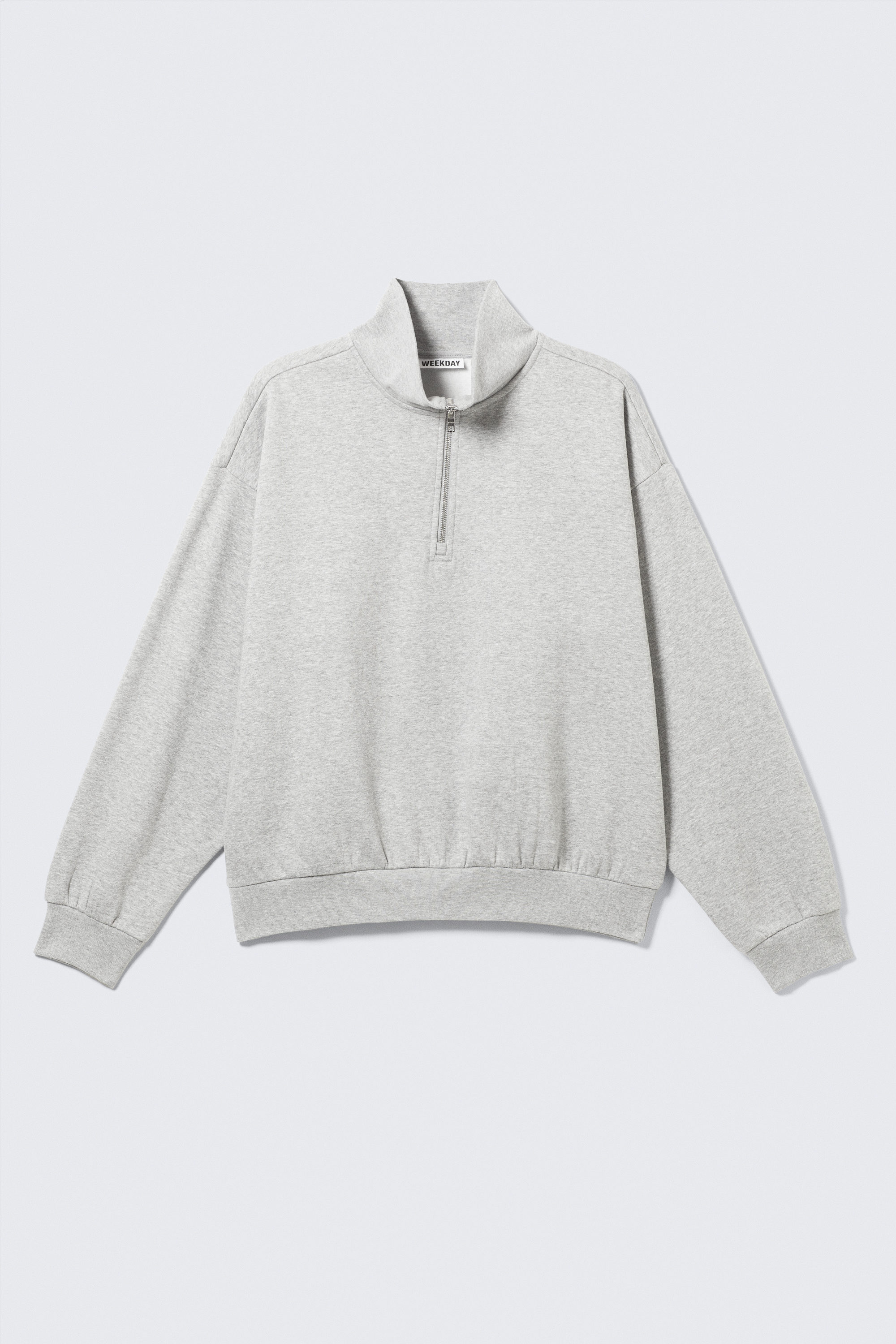 Grey - Loose Half Zip Sweatshirt - 2