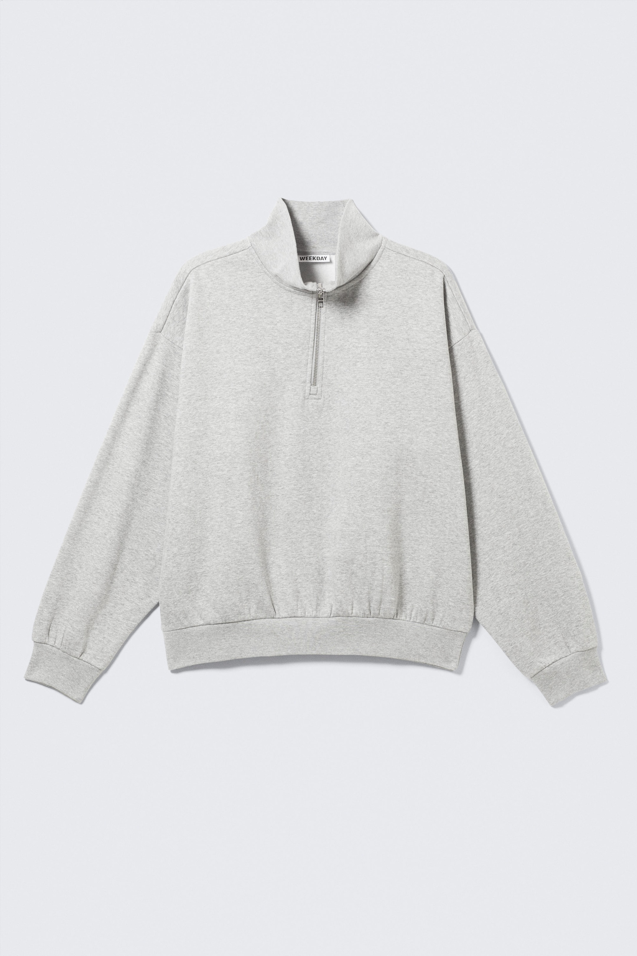 Grey - Loose Half Zip Sweatshirt - 5