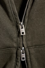 Dunkles Khakigrün - Verkürzter Zip-Hoodie - 5