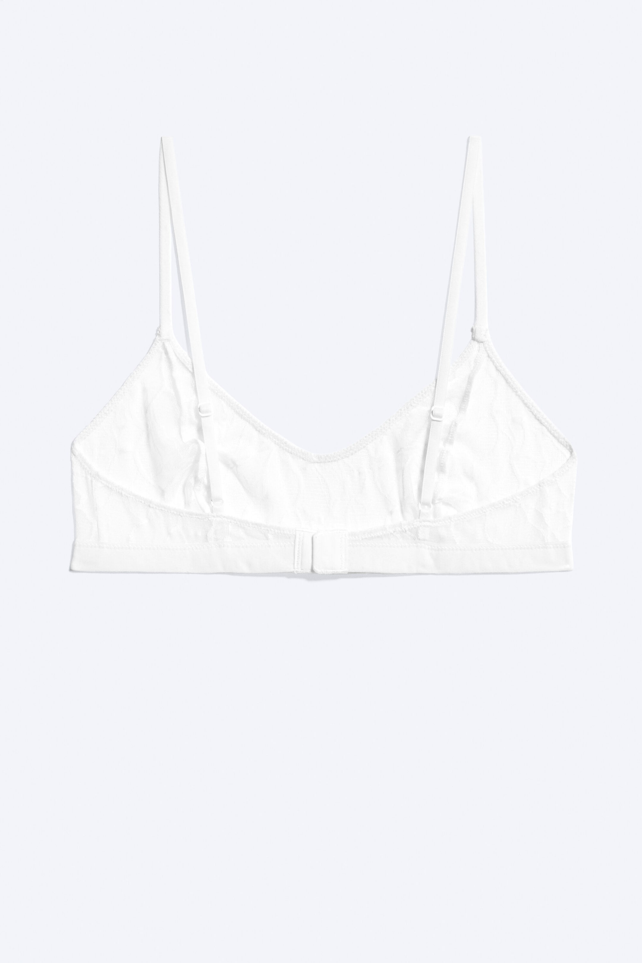 White - Scooped soft plunge bra - 1