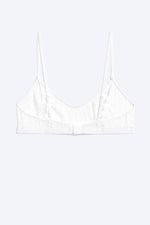White - Scooped soft plunge bra - 1
