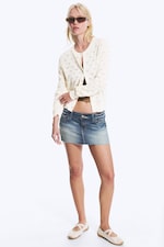 White - Knitted pointelle cardigan - 1