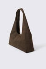 Braun - Strukturierte Shoulder Bag aus Canvas mit Schnalle - 1