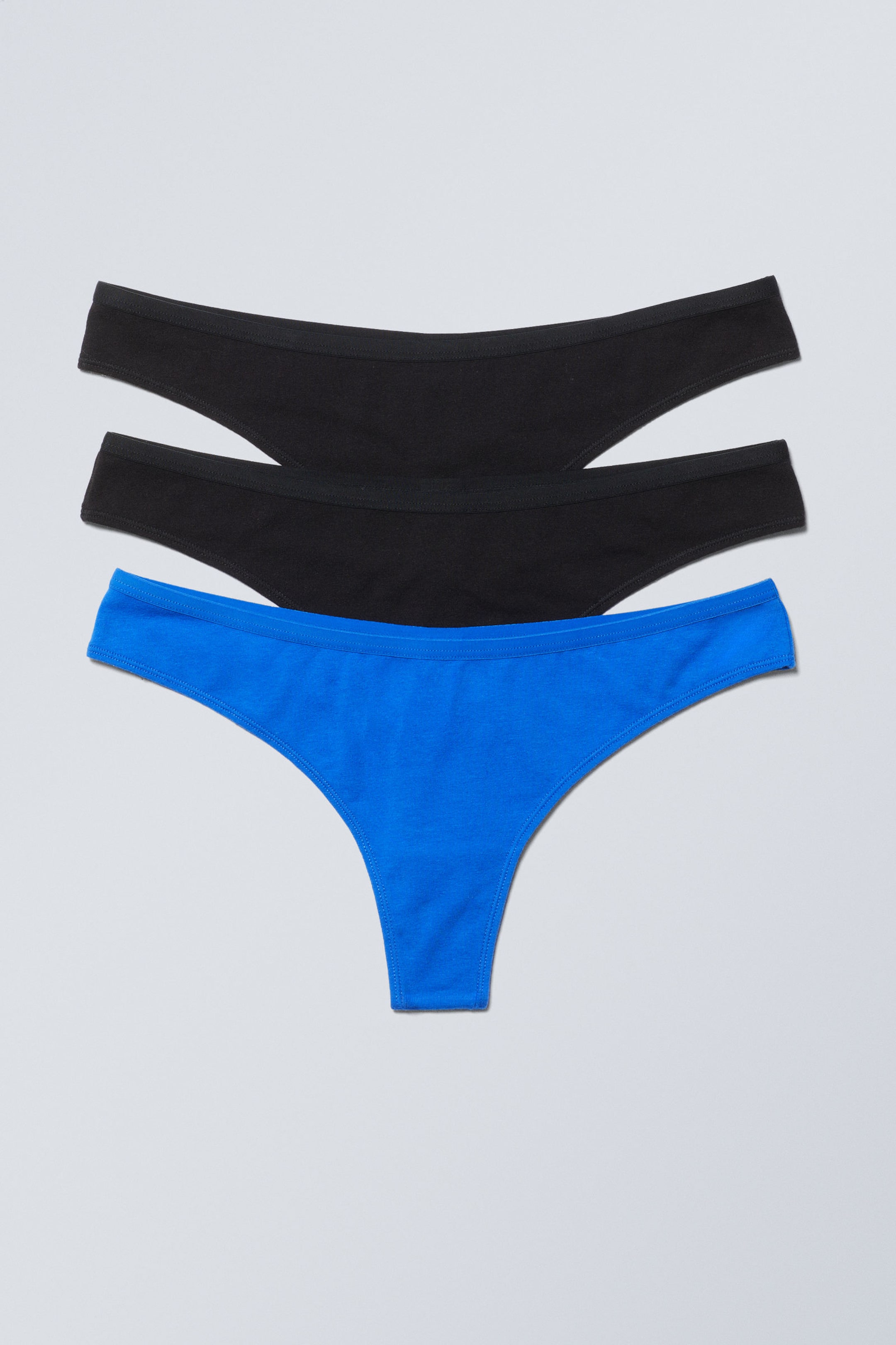 #35589B - 3-pack Low Waist Cotton Thongs - 1