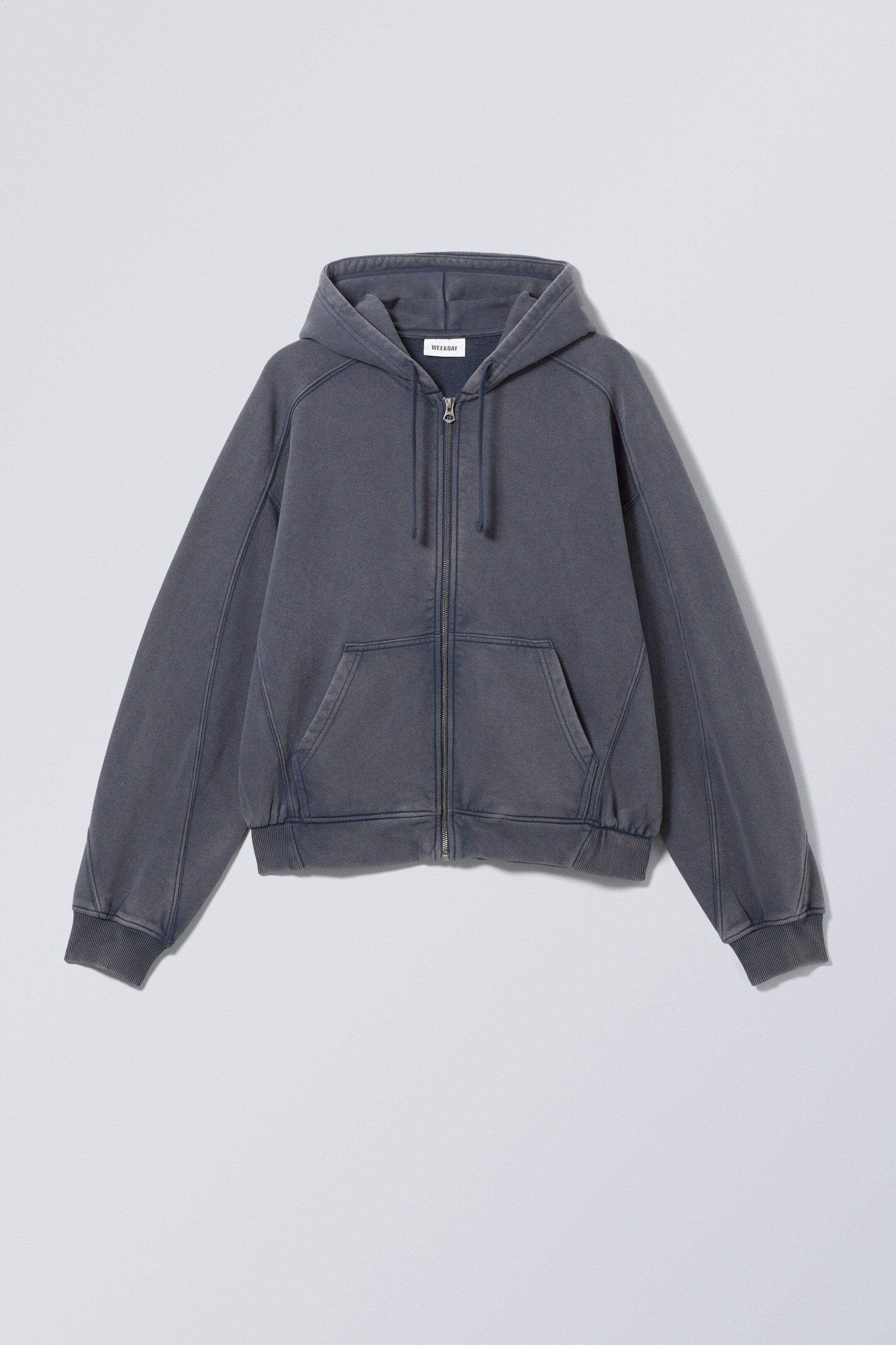 Größeres Bild ansehen: Locker geschnittener Zip-Hoodie - Verwaschenes Dunkelblau - Men | H&M DE 1