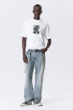 White - Acrylic Man - Relaxed Graphic Printed T-shirt - 0