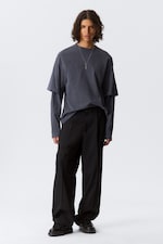 Black - Uno Loose Suit Trousers - 0