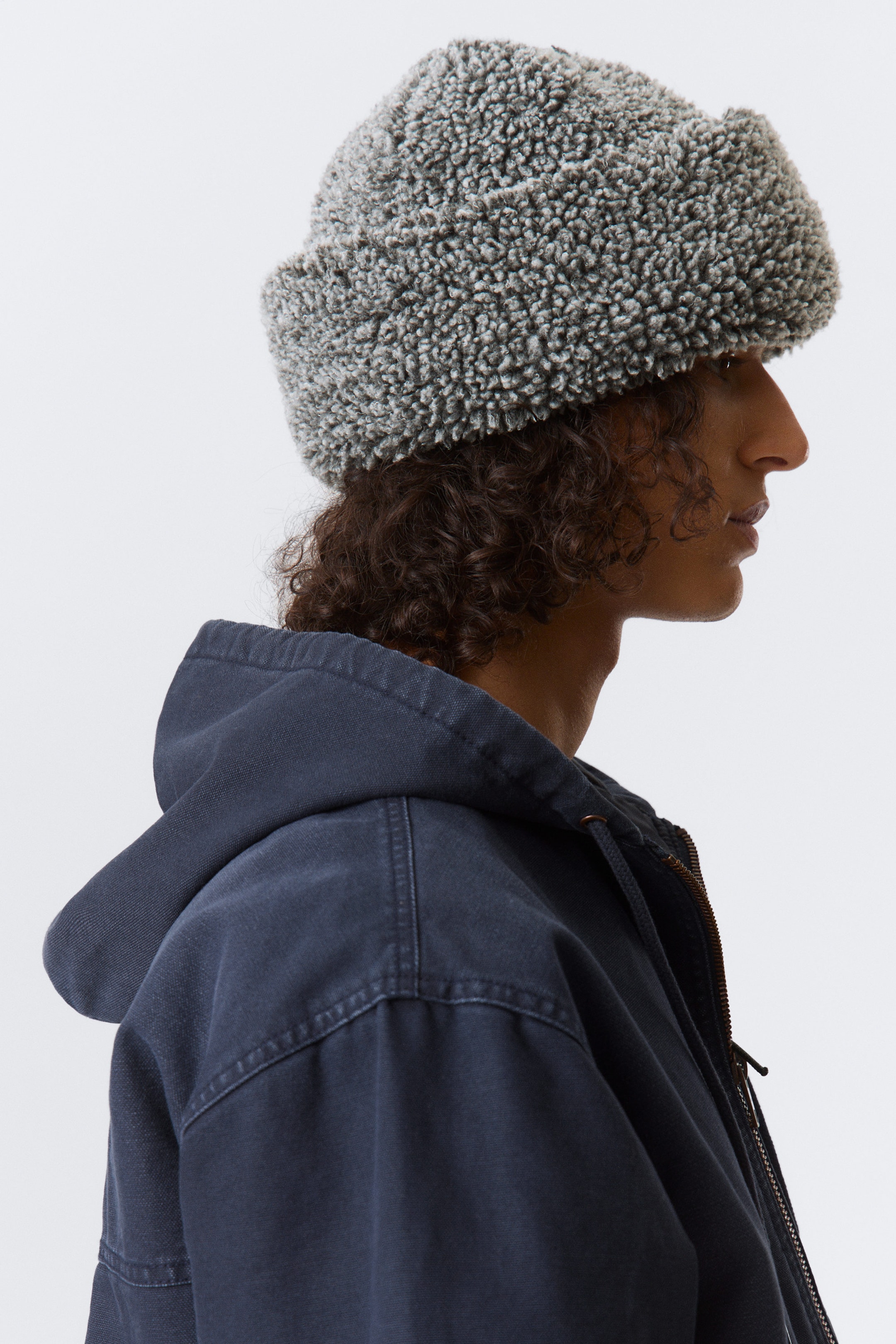 Grau meliert - Docker Hat aus Fleece - 2