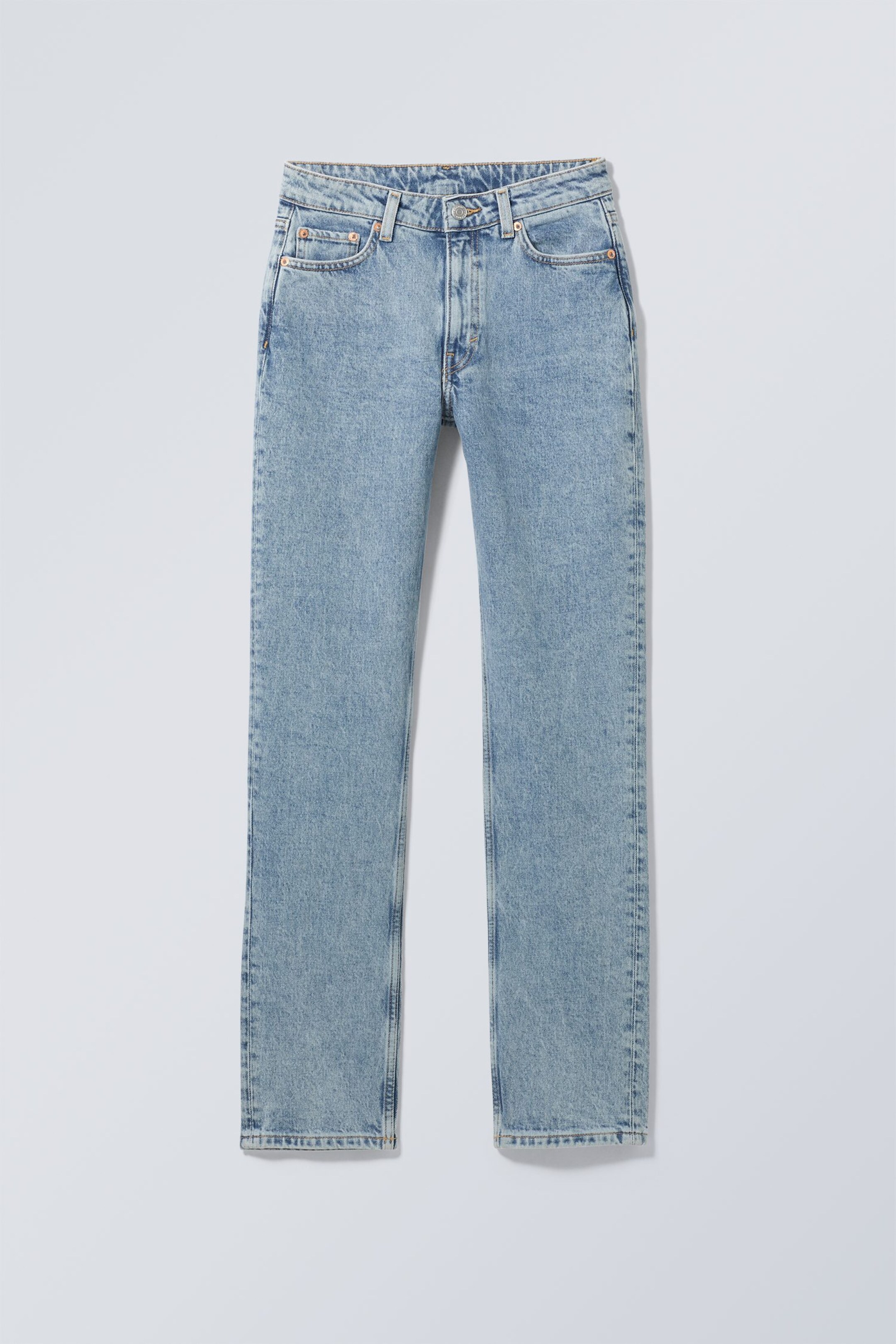 Se større billede: Smooth højtaljede jeans med smalle ben - Cerulean Blue – lyseblå - DAME | H&M DK 1