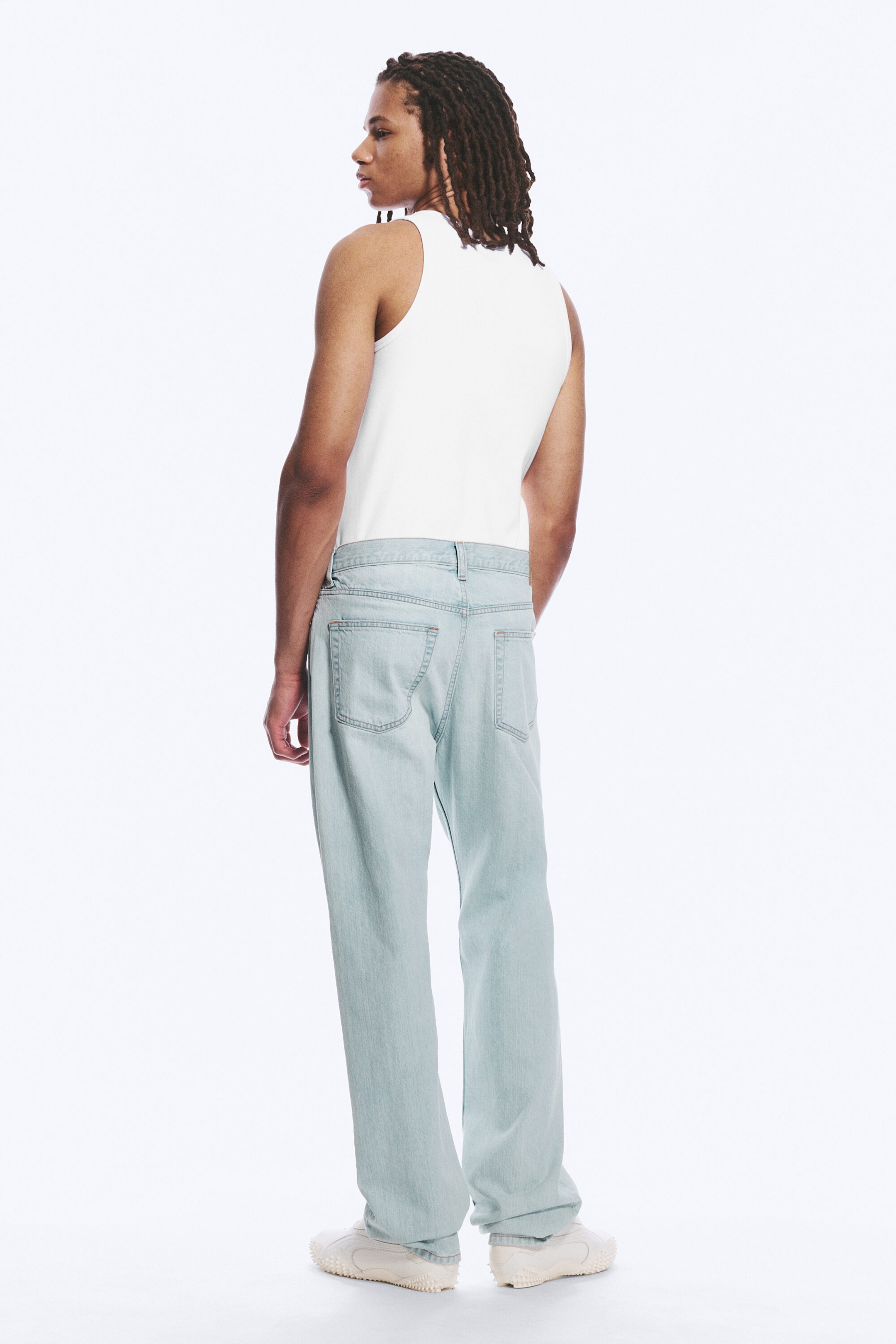 Ghost Blue - Light Blue - Space Mid Rise Relaxed Straight Leg Jeans - 3