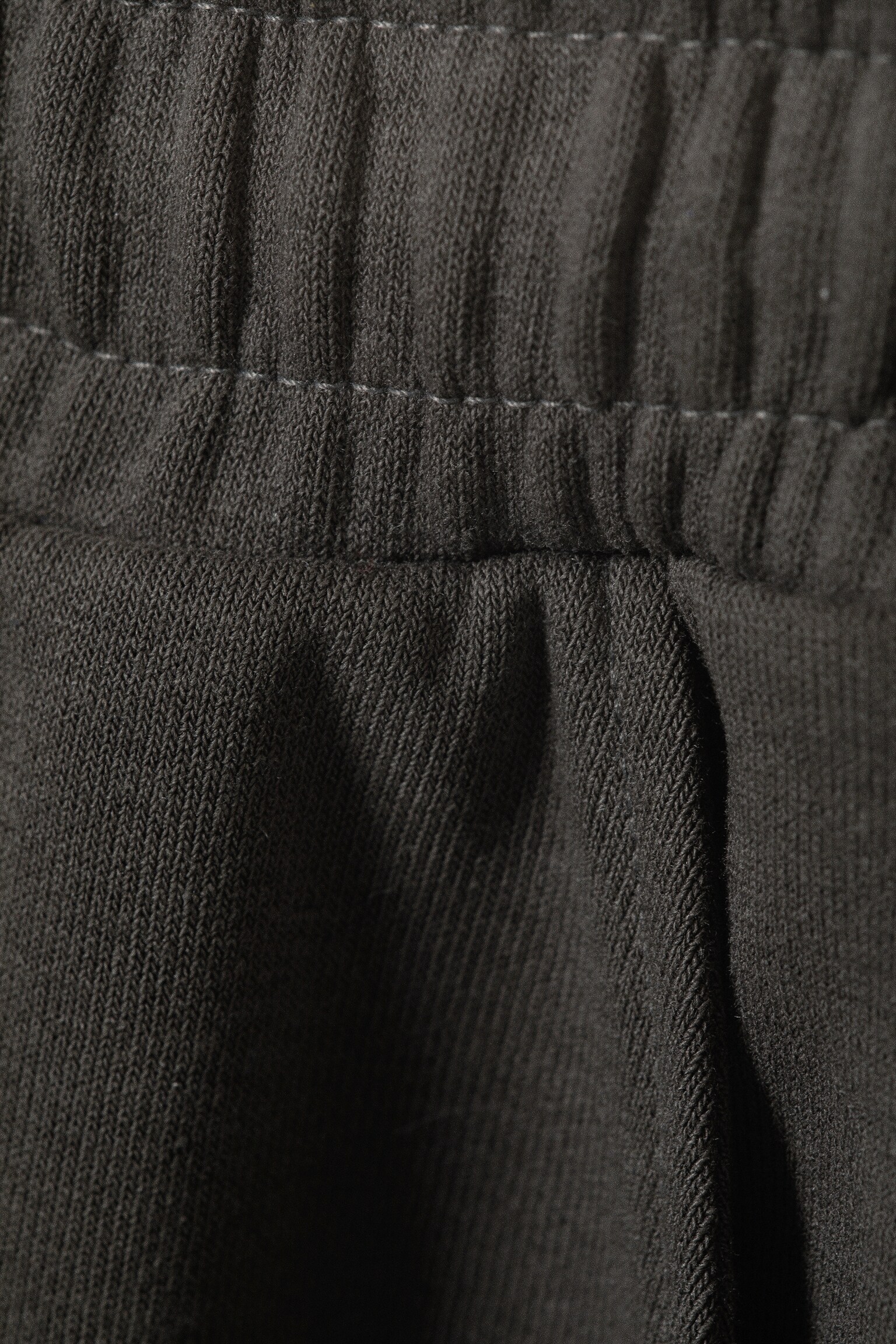 Oversized knielange badstof short - Donkergrijs/Wit - 4