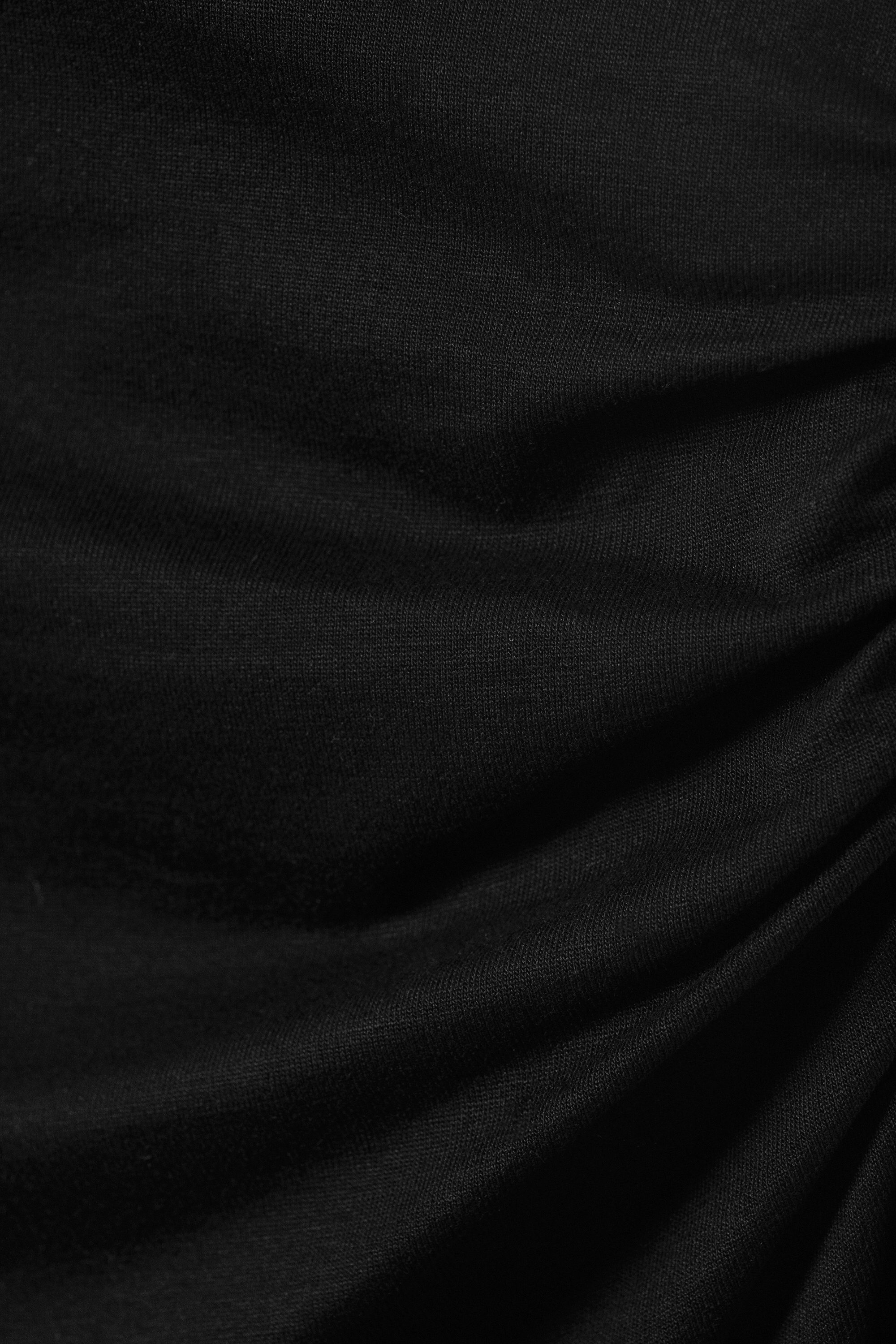 Schwarz - Asymmetrisches One-Sleeve-Minikleid - 4