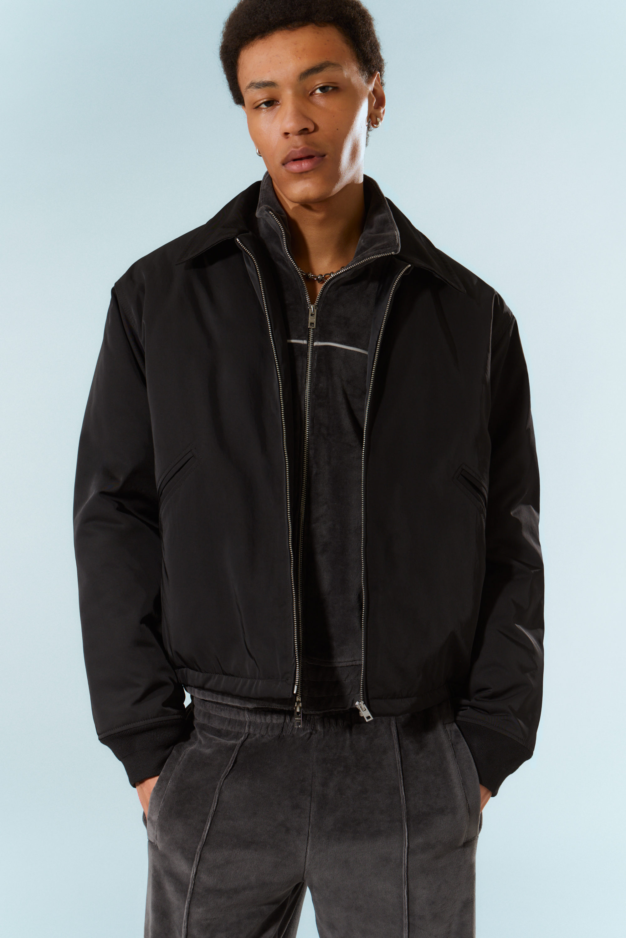 loose fit zip jacket - Black | Weekday DK