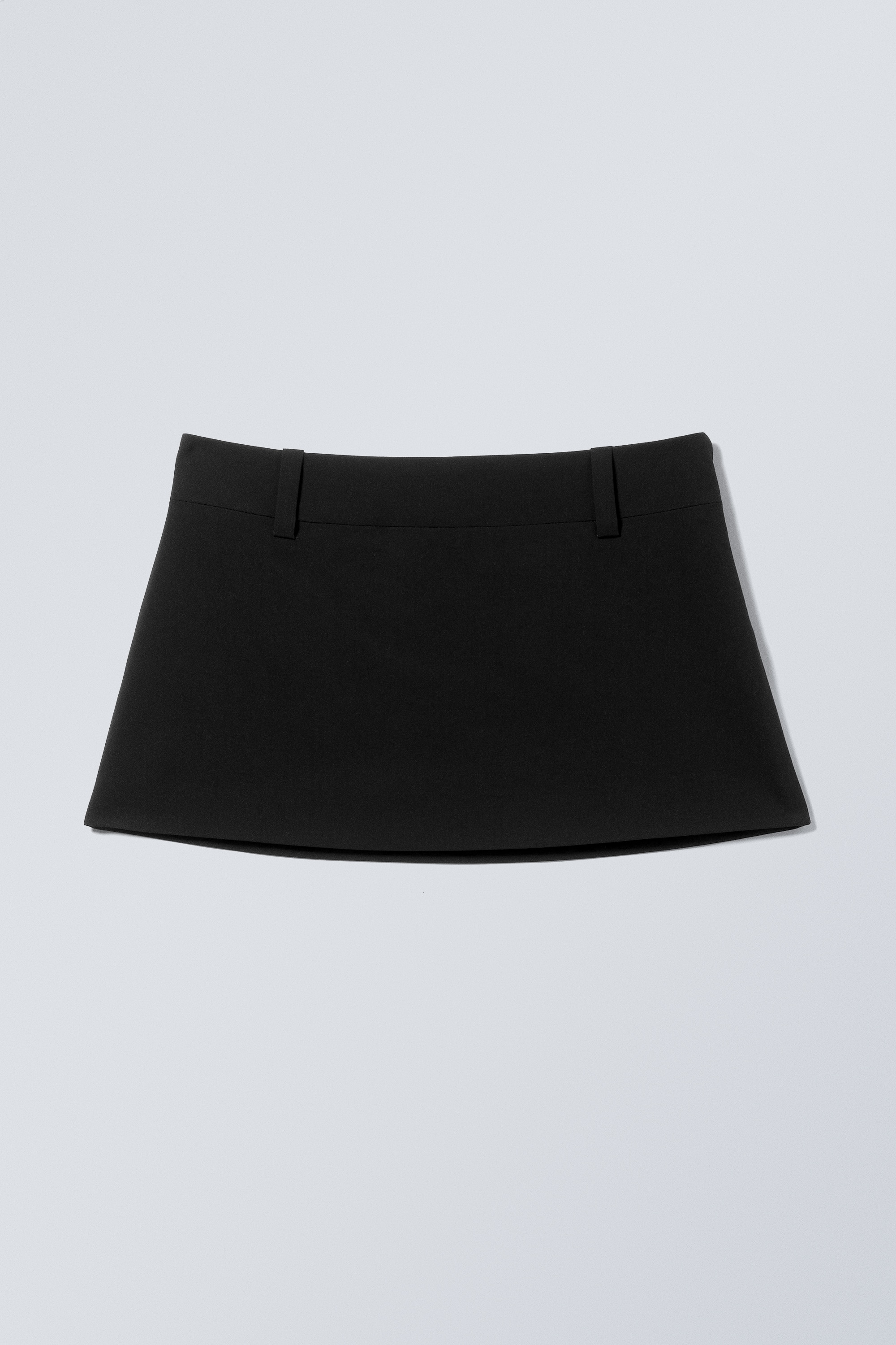 Low Waist Mini Skirt - Black/Ξεβαμμένο Μαύρο/Black/Red