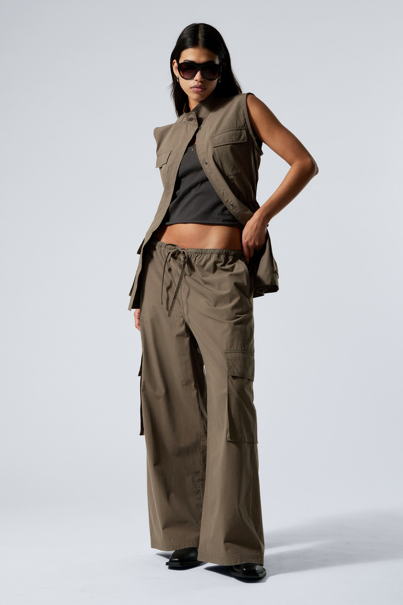 パンツ VARIABLE LENGTH CARGO TROUSERS Uyvora Women's Cargo Pant Loose Comfy Cropped Length Baggy