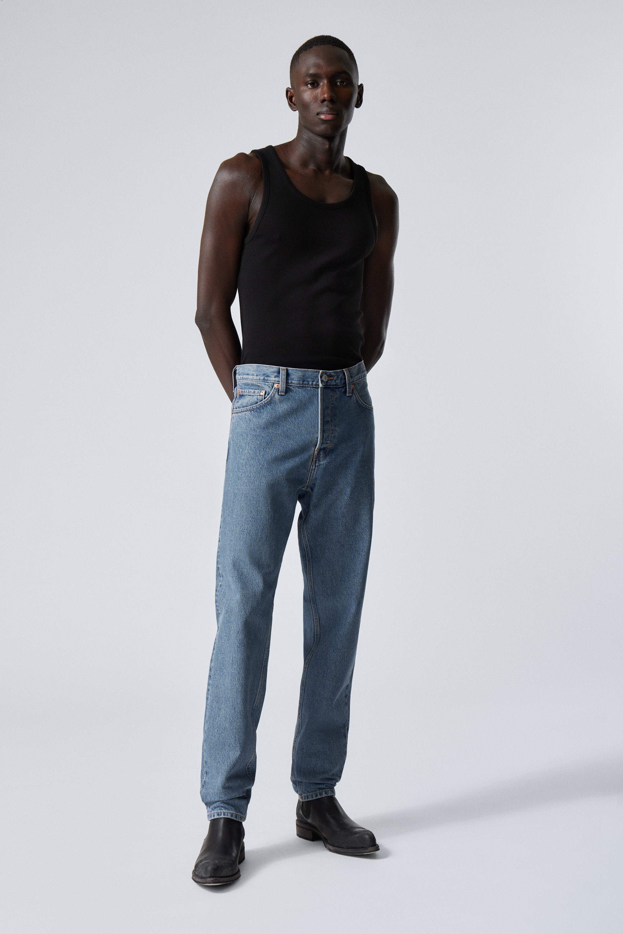 90s Blue - Medium Blue - Barrel Relaxed Tapered Leg Jeans - 2