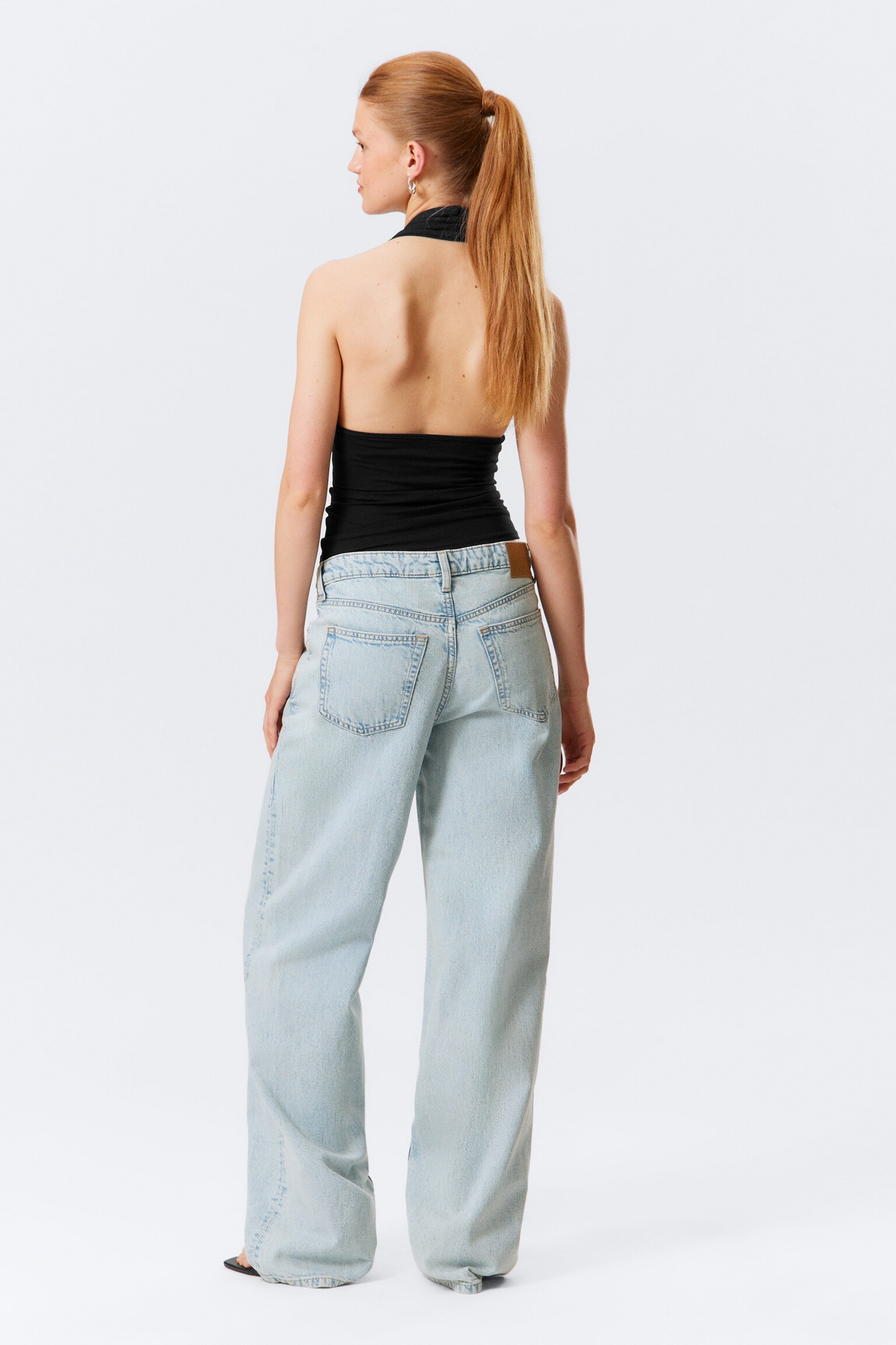 Deep Halterneck Top - Black/Dark Blue/Red/White/Dark Mole & White Stripes/Dusty Grey - 4