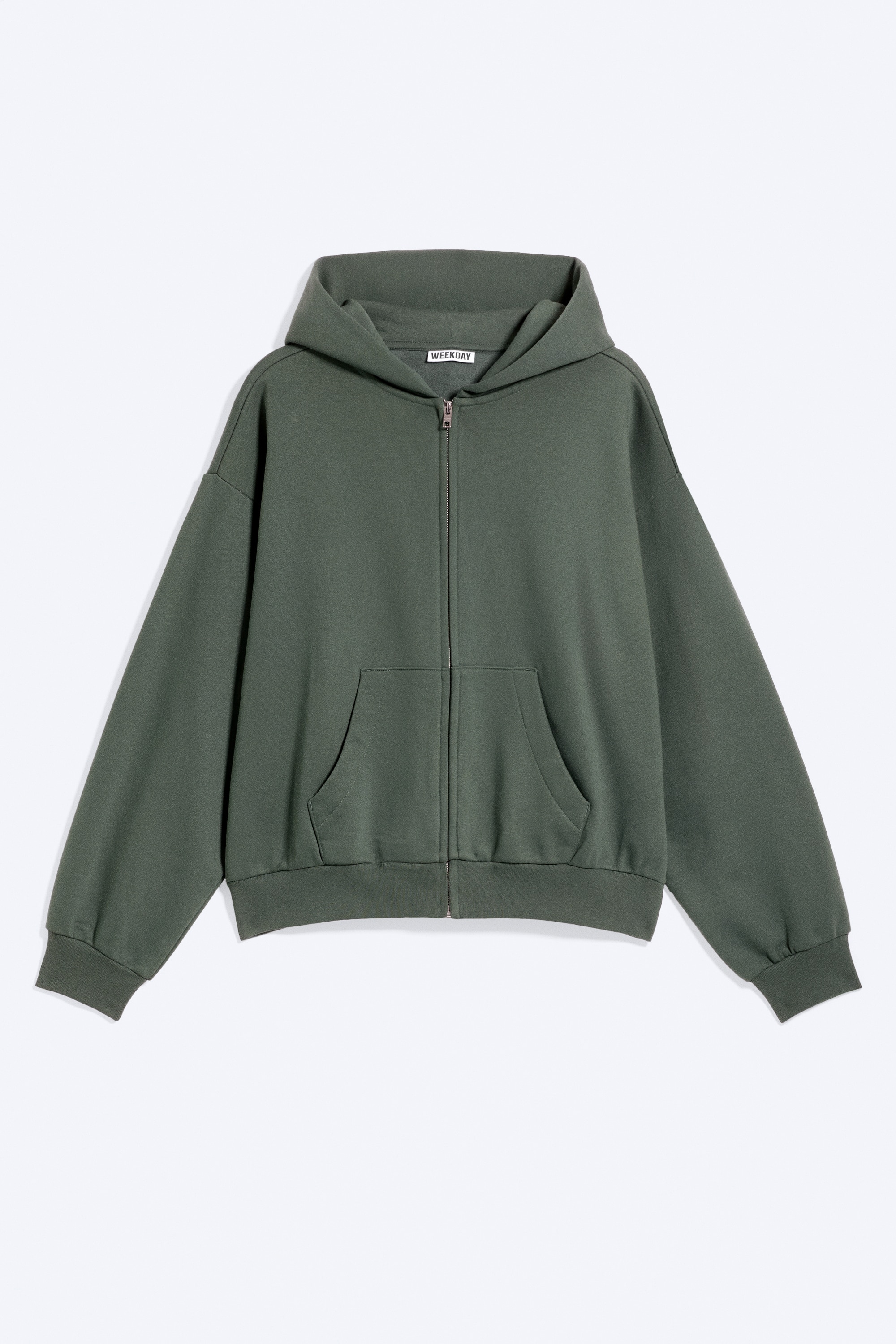 Felpa con cappuccio e zip - Verde scuro/Marrone scuro/Nero/Grigio mélange/Azzurro lavato/Verde scuro/Marrone scuro