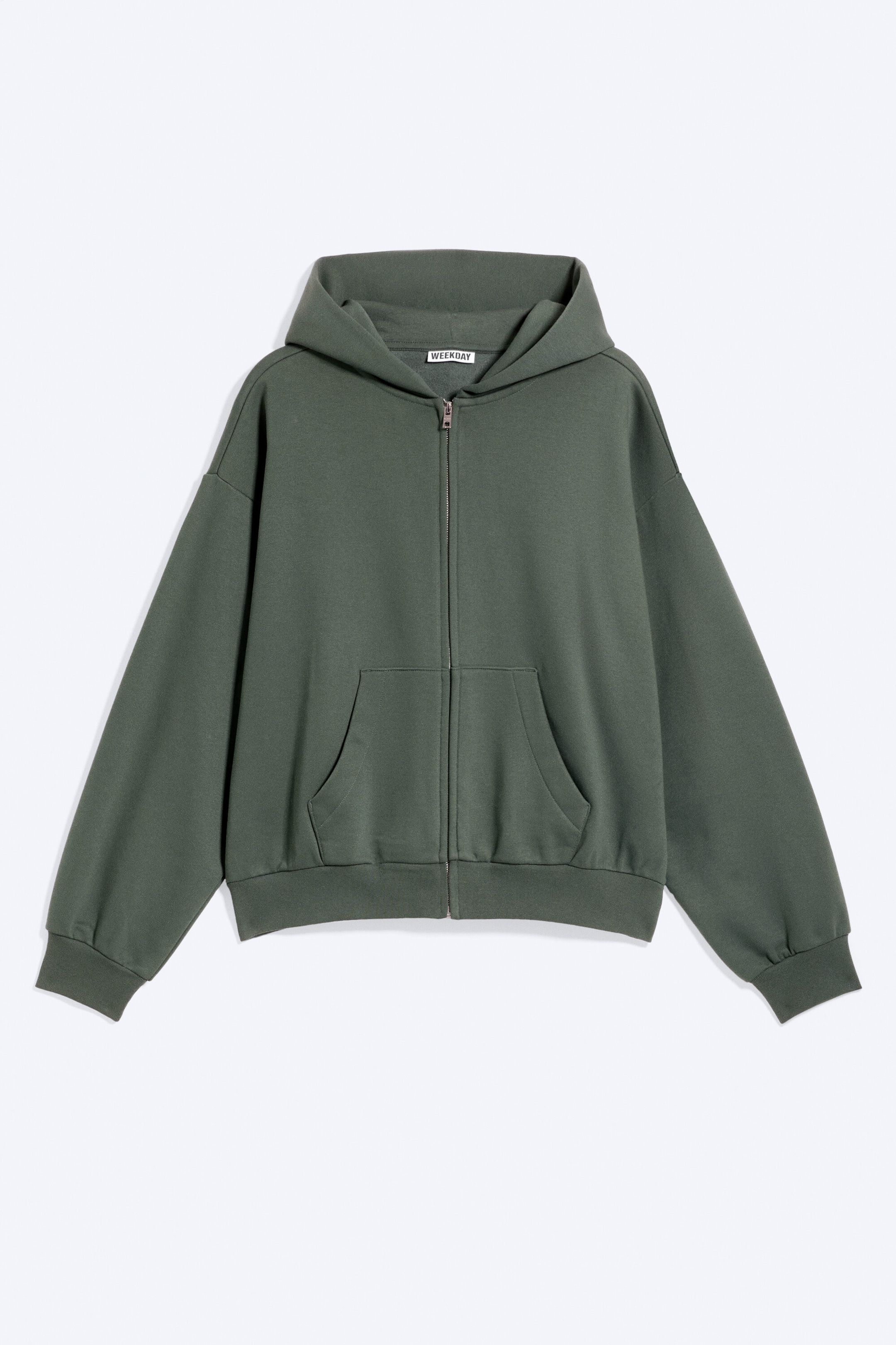 Dark Green - Loose Fit Zip Hoodie - 3
