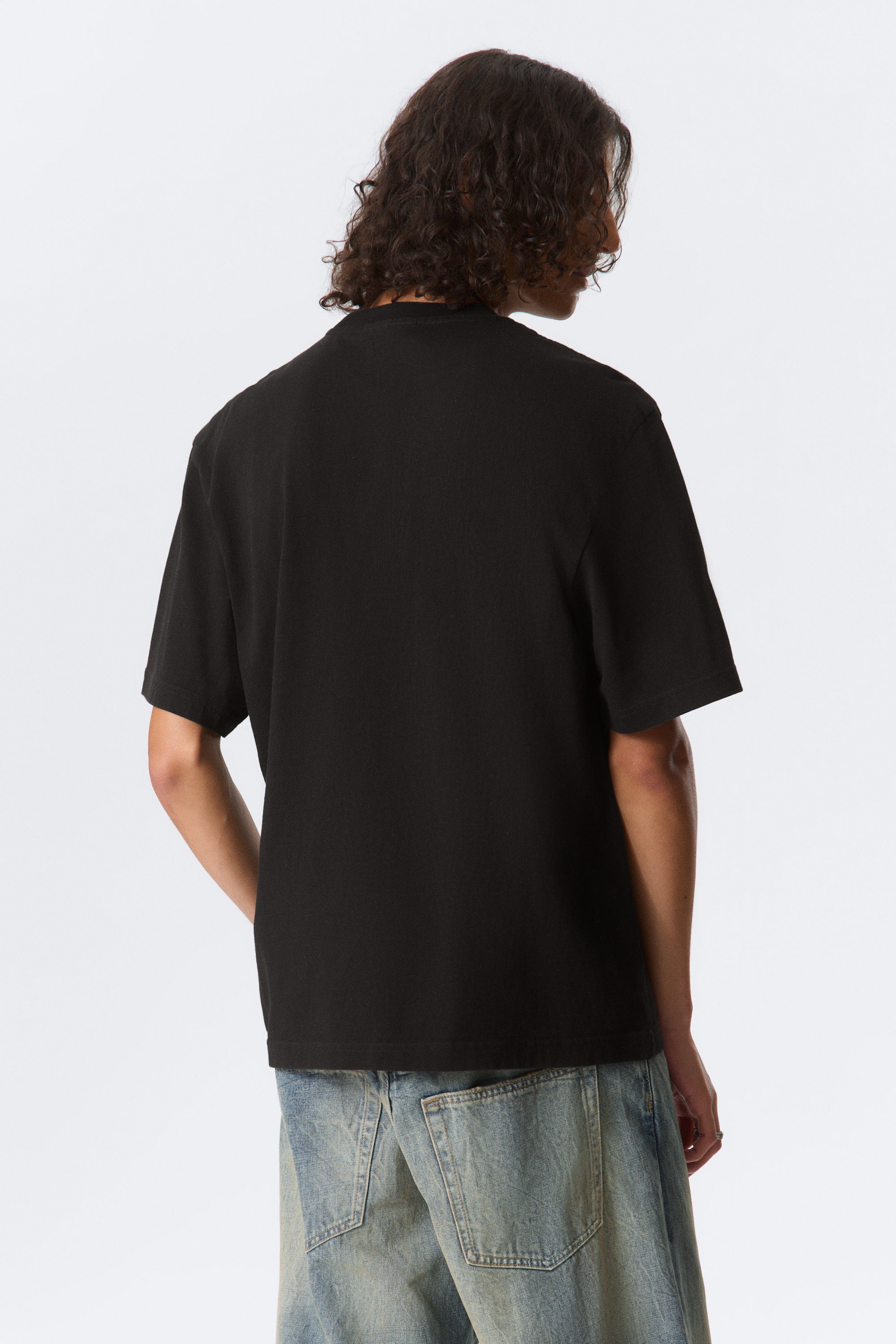 Svart - Cosmic Eagle - Tryckt T-shirt med avslappnad passform - 2