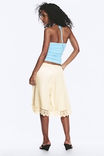 White & Turquoise Stripes - Halterneck Bandeau Top - 2