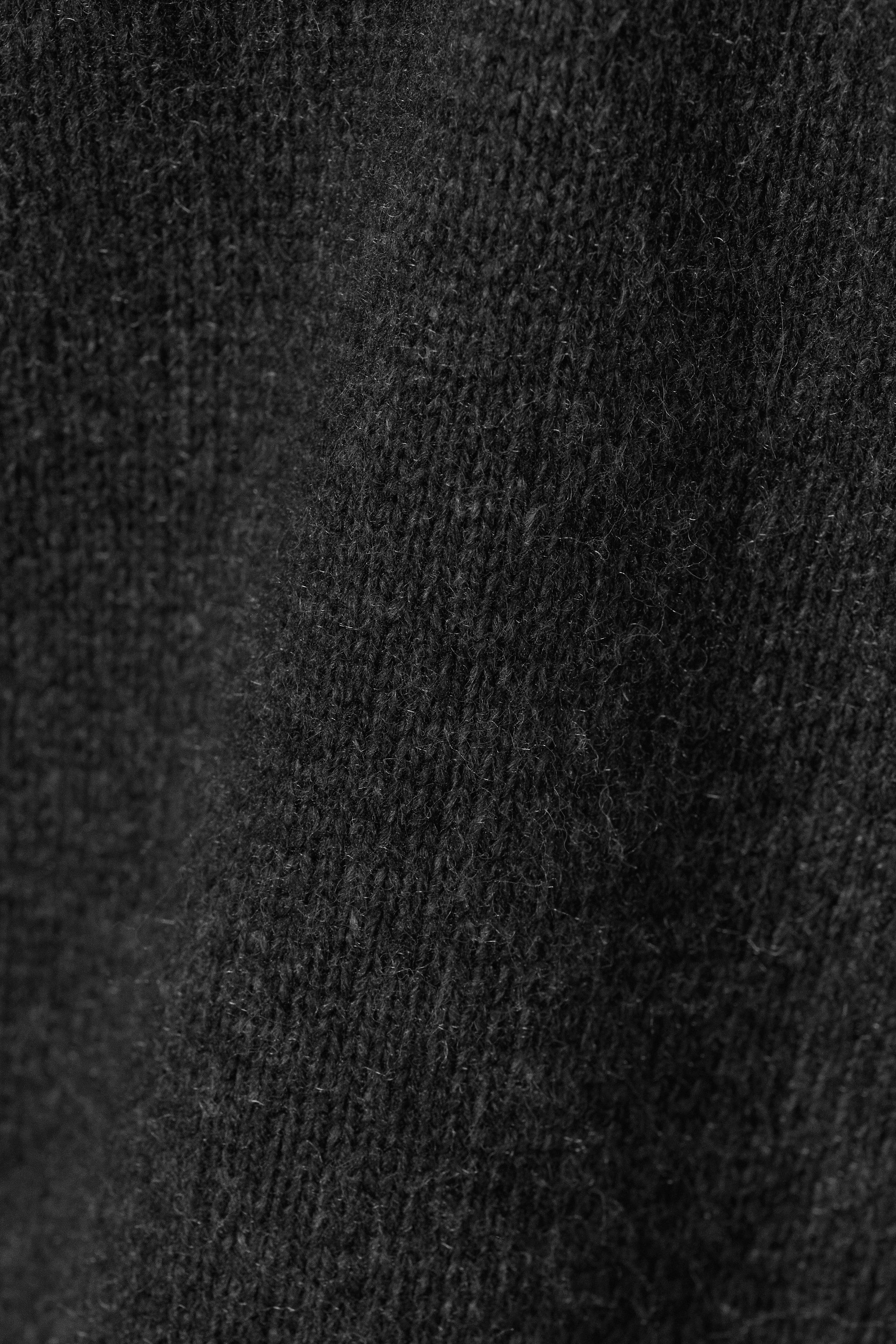 Zwart - Trui van gekrompen distressed wolmix - 2
