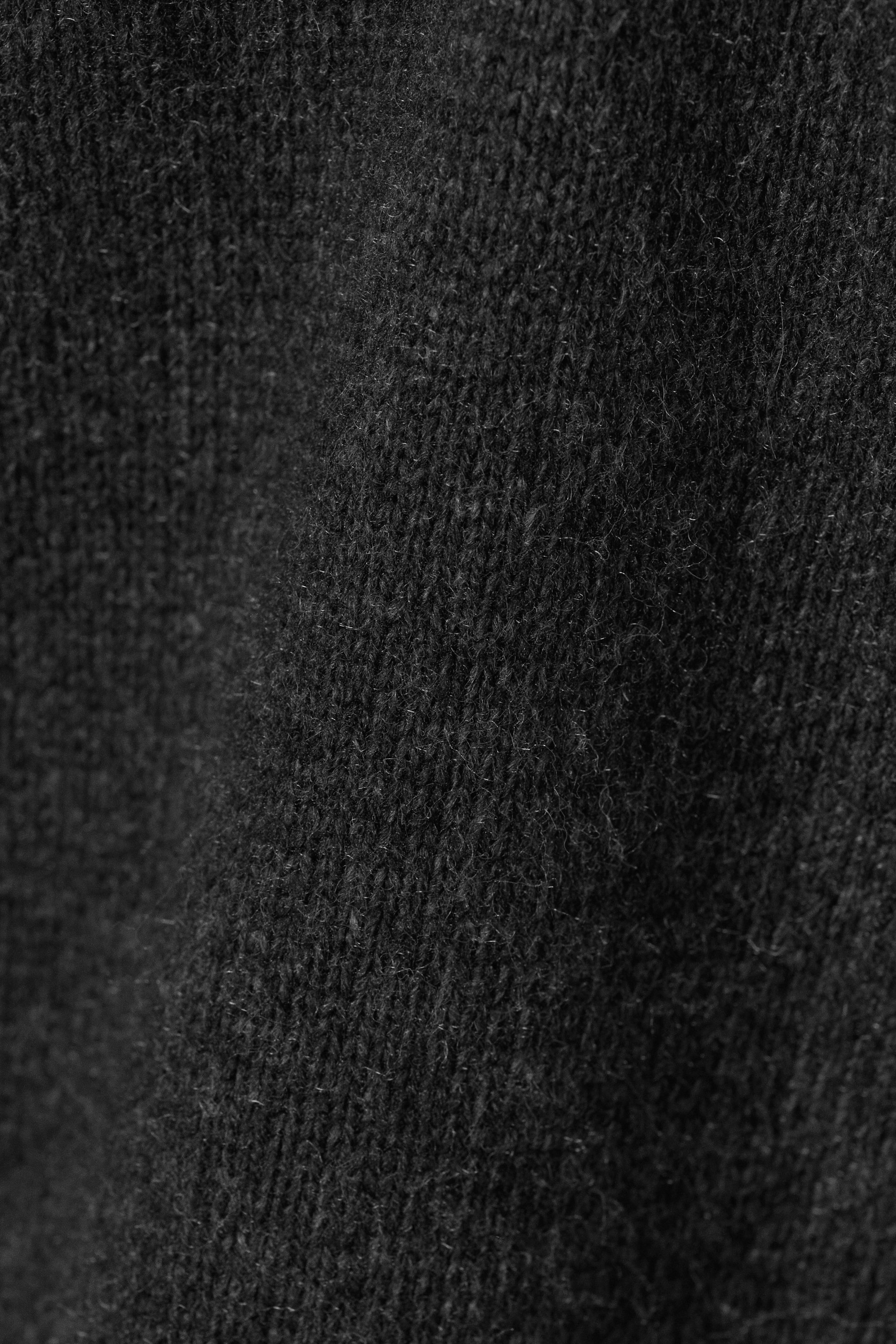 Noir - Pull en laine mélangée délavée - 5