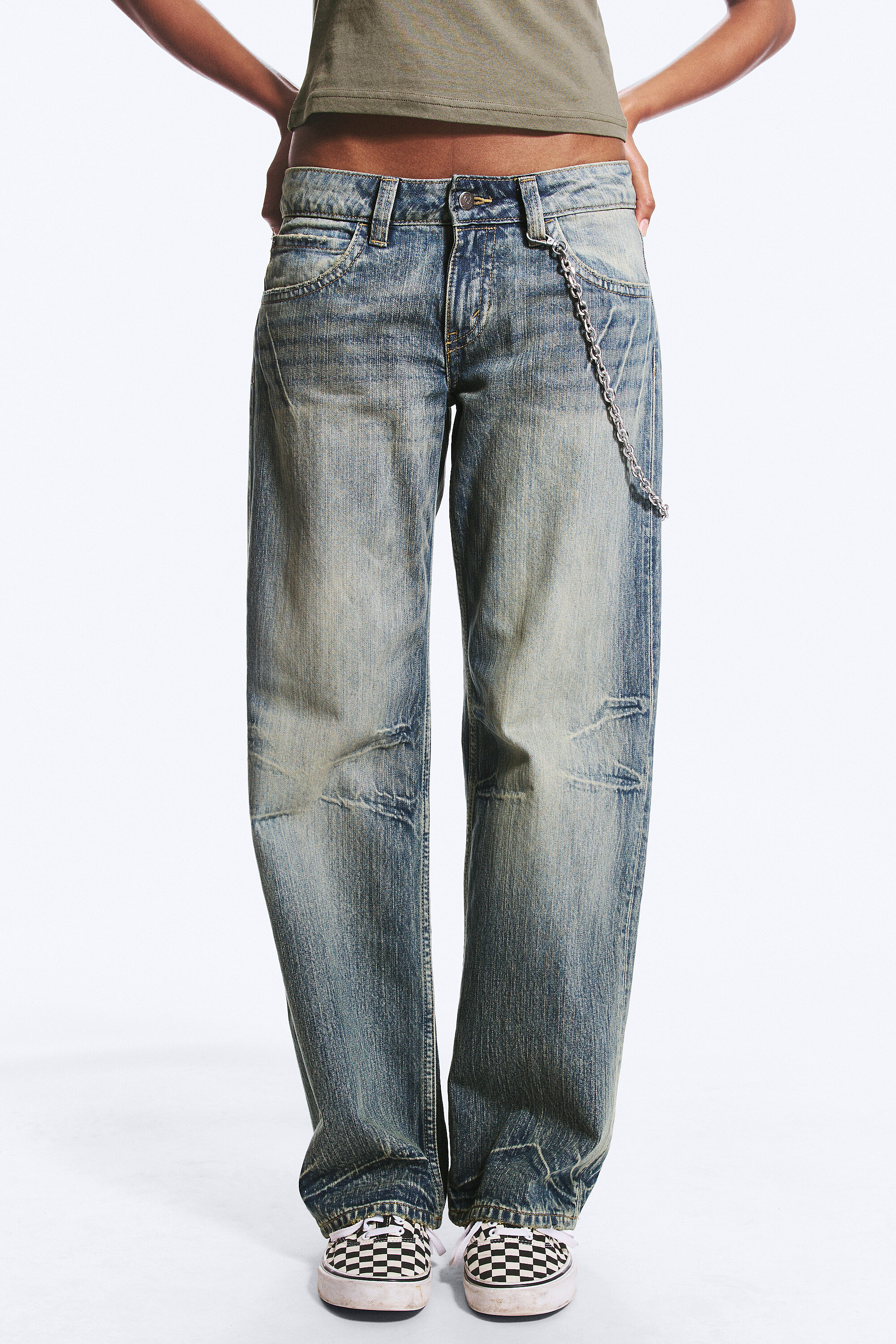 flare low rise flared skinny jeans - Steel Blue - Medium Blue