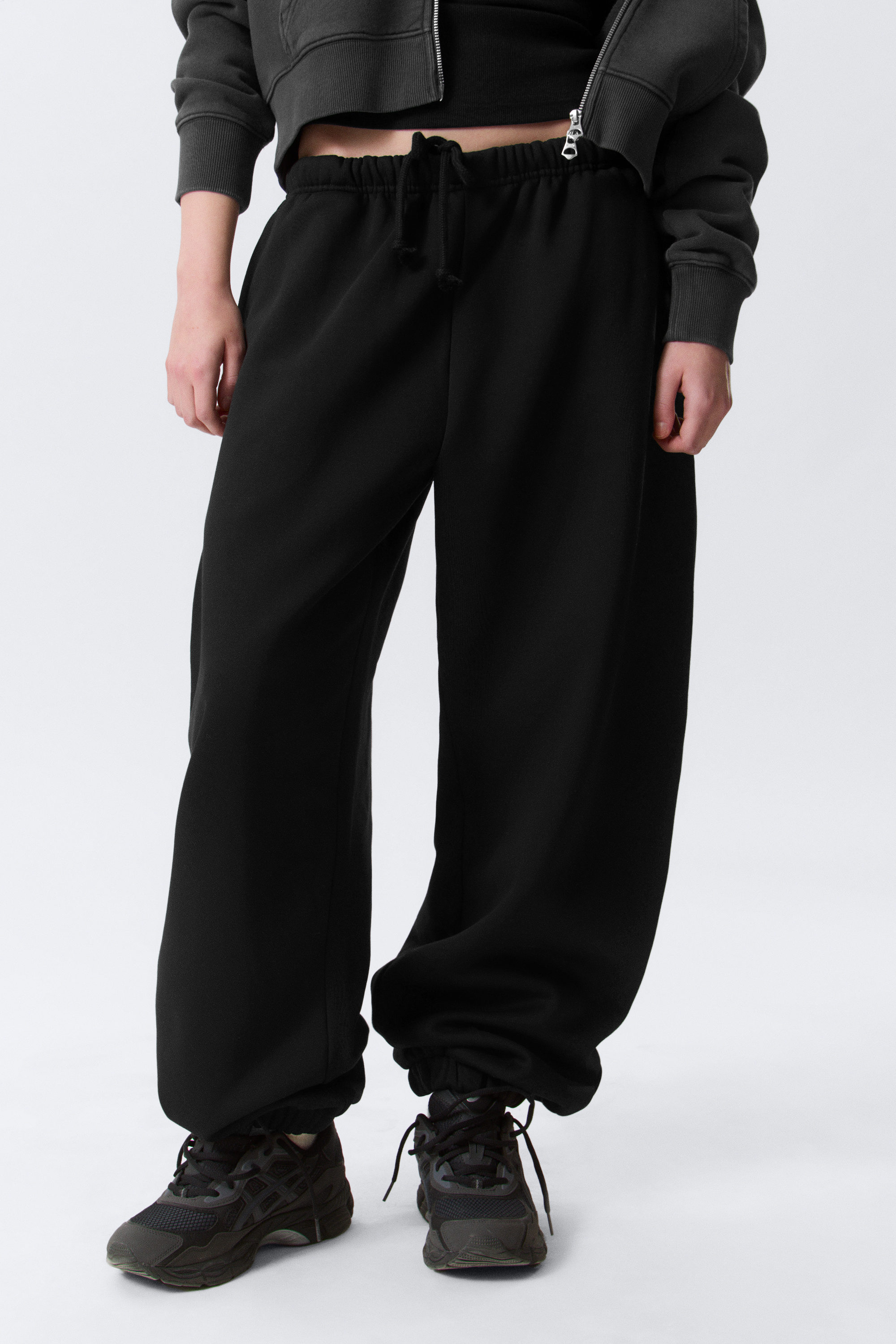 Black - Loose Heavyweight Sweatpants - 2