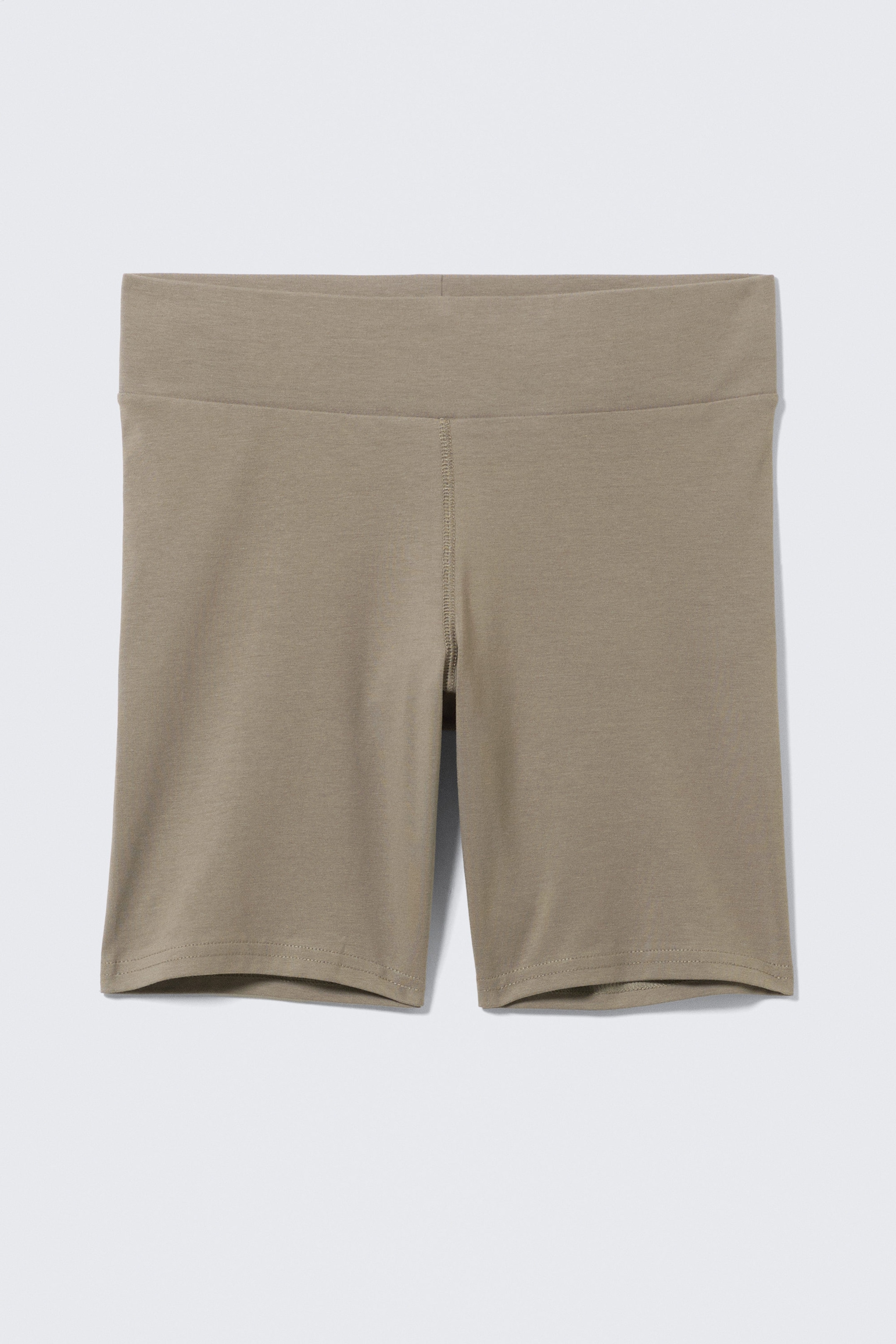 Greige - Mid Rise Fitted Biker Shorts - 3