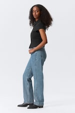 90s Blue - Medium Blue - Resolute Curve High Waisted Regular Straight Jeans - 2