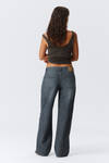【PALEJADE】Low-Rise Maxi Wide Denim Jean-blue Empyre Boxcar Extent Wide Leg Blue Denim Jeans | Liberty Center