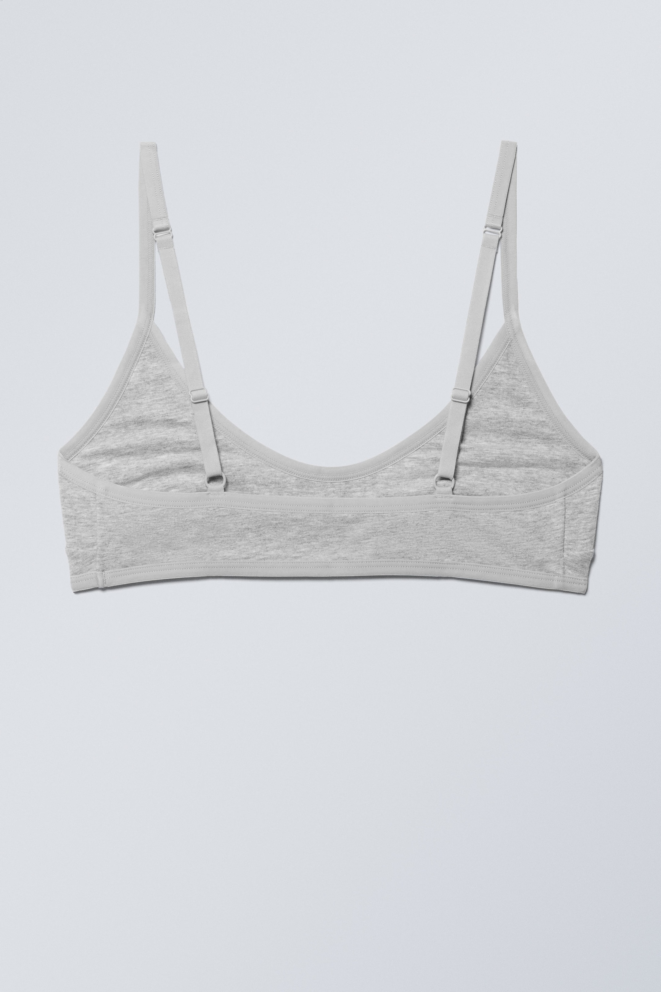 Grijs gemêleerd - Inez katoenen bralette met ronde halslijn - 2