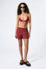 Checked Red - Relaxed Boxer Cotton Shorts - 0