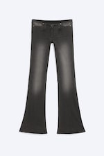 Worn Black - Black - Booty Bei Zipped Low Rise Bootcut Jeans - 5