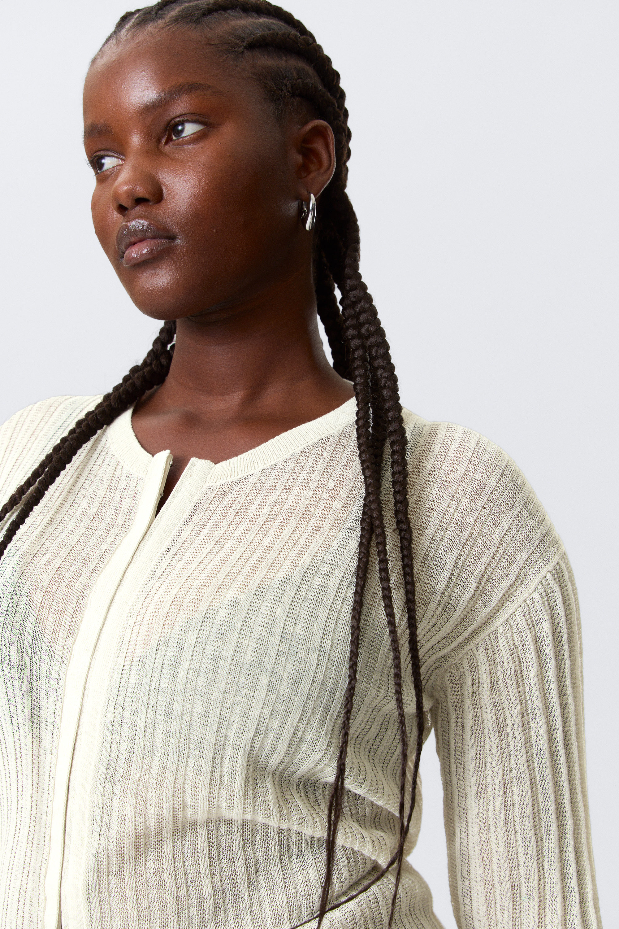 Ecru - Skir cardigan i linneblandning - 2